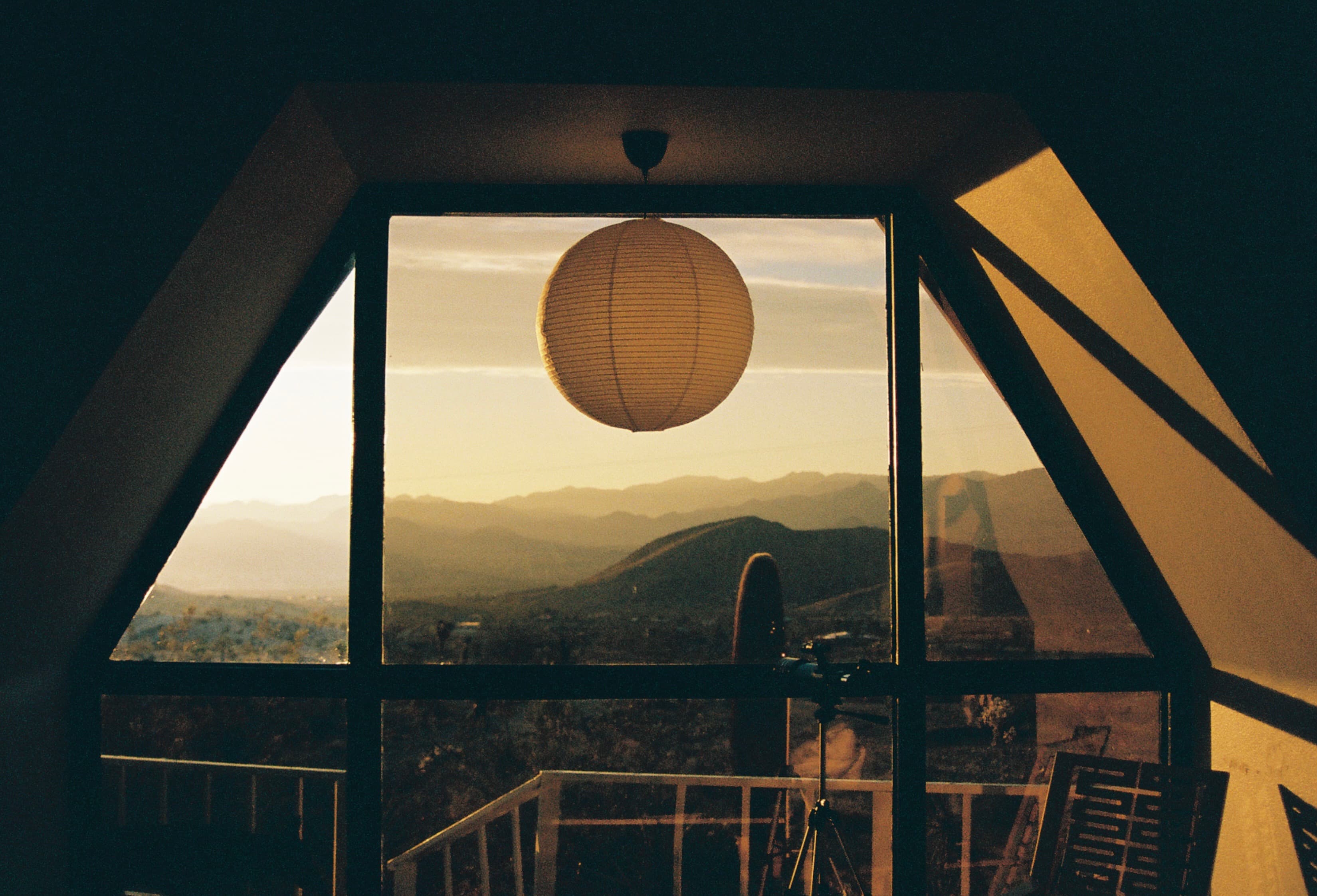 Sunset from inside cabin
